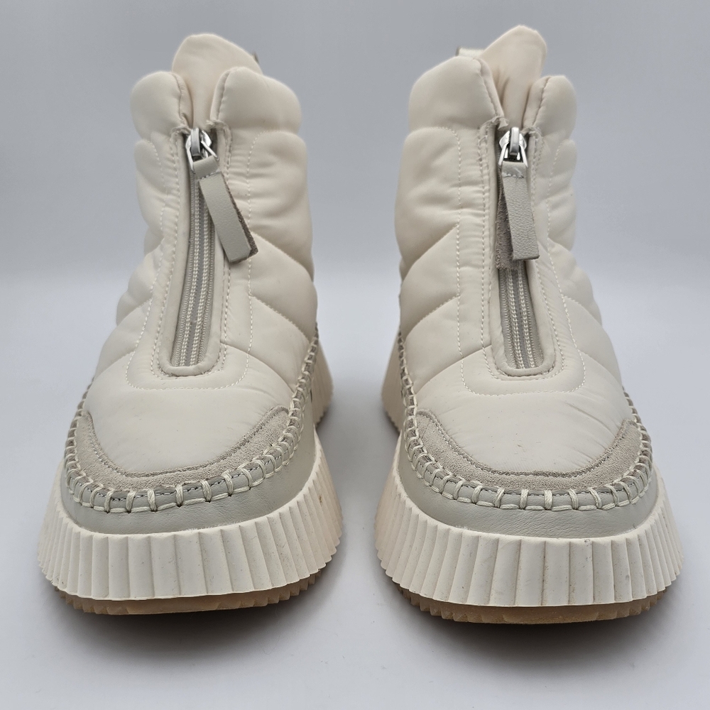NWOT Dolce Vita Devlin Platform Zip-Up Sneakers, Ivory Nylon, Women's 8.5 - Picture 2 of 14